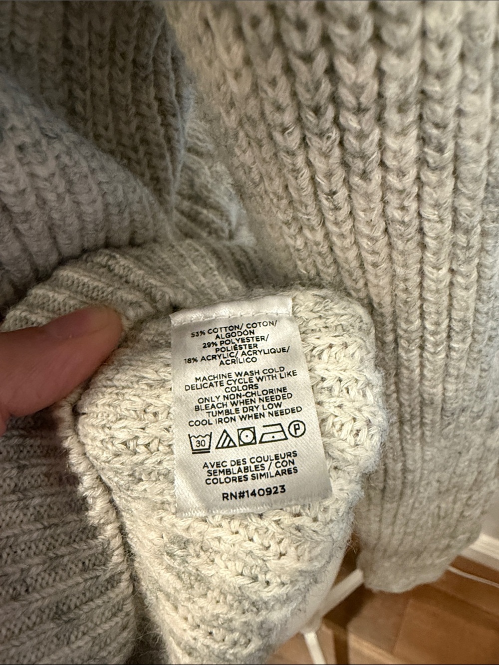 LOFT Light Gray Cable-Knit Half-Zip Sweater - Picture 7 of 7